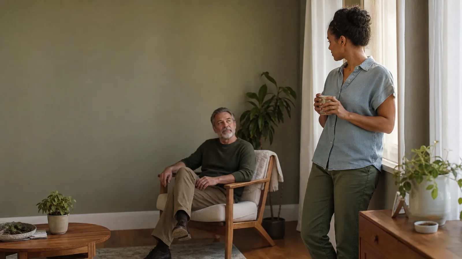 Cravings and Support With GHB Use in South Florida | An adult turns from a window toward another adult An adult turns from a window toward another adult · Cravings and Support With GHB Use in South Florida