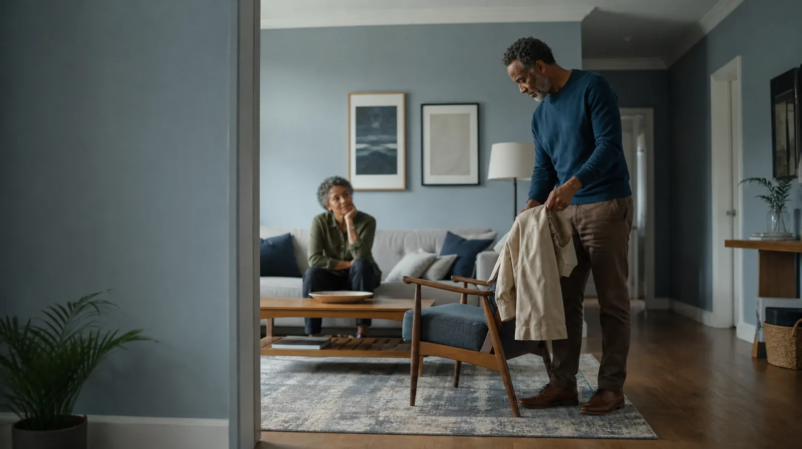 Returning Home After Treatment for GHB Use in South Florida | An adult folds a jacket while talking with someone nearby An adult folds a jacket while talking with someone nearby · Returning Home After Treatment for GHB Use in South Florida