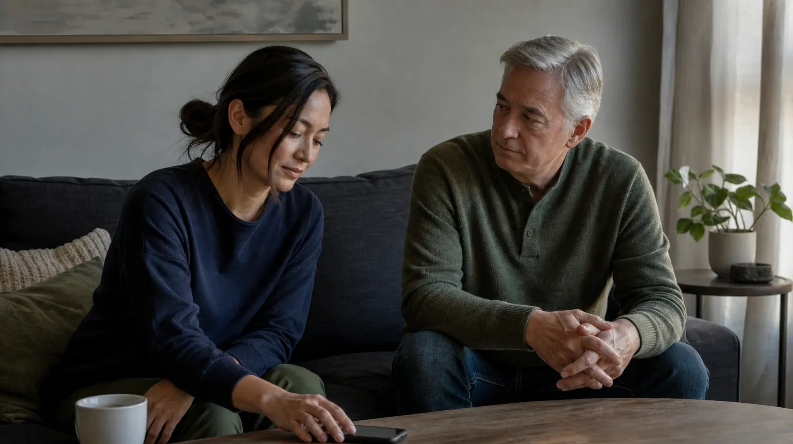 Adults sharing an ordinary supportive moment · Work and Treatment Planning for GHB Use in South Florida