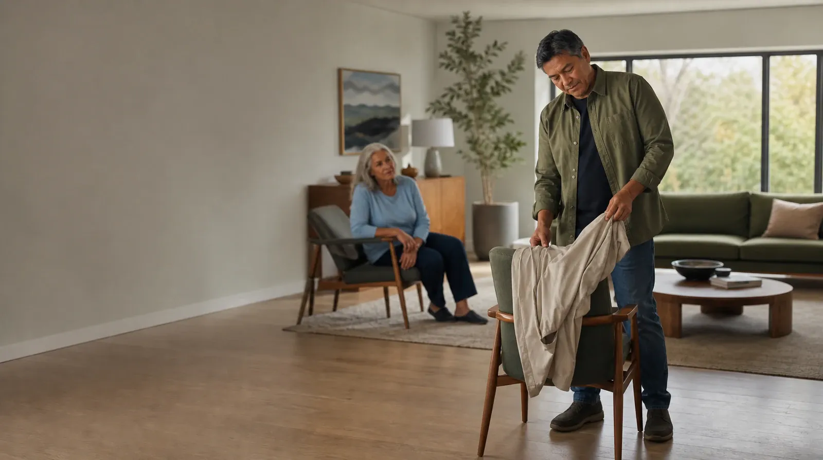 Treatment Consent and Privacy With Heroin Use in South Florida | An adult folds a jacket while talking with someone nearby An adult folds a jacket while talking with someone nearby · Treatment Consent and Privacy With Heroin Use in South Florida