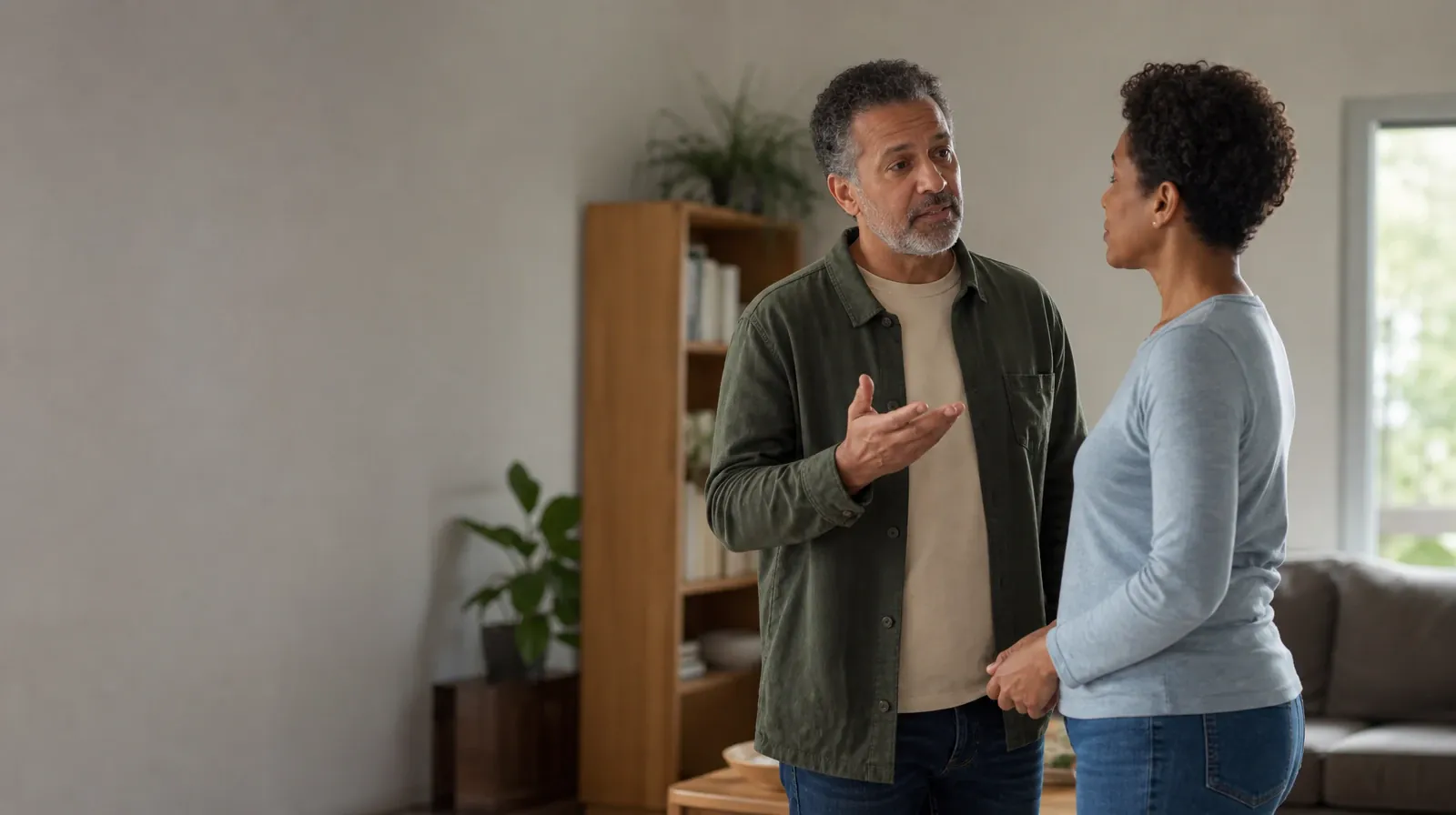 Support for Recovery From Hydrocodone Use | Two adults share a careful conversation at home Two adults share a careful conversation at home · Support for Recovery From Hydrocodone Use