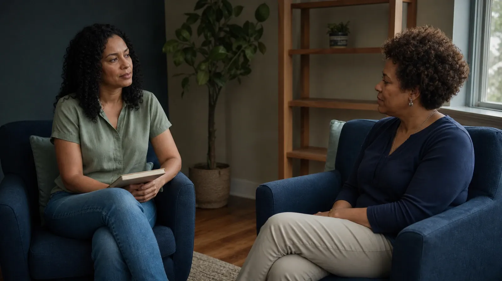 Adults listening to one another in an ordinary setting · Helping an Adult Sibling With Inhalants Use in South Florida