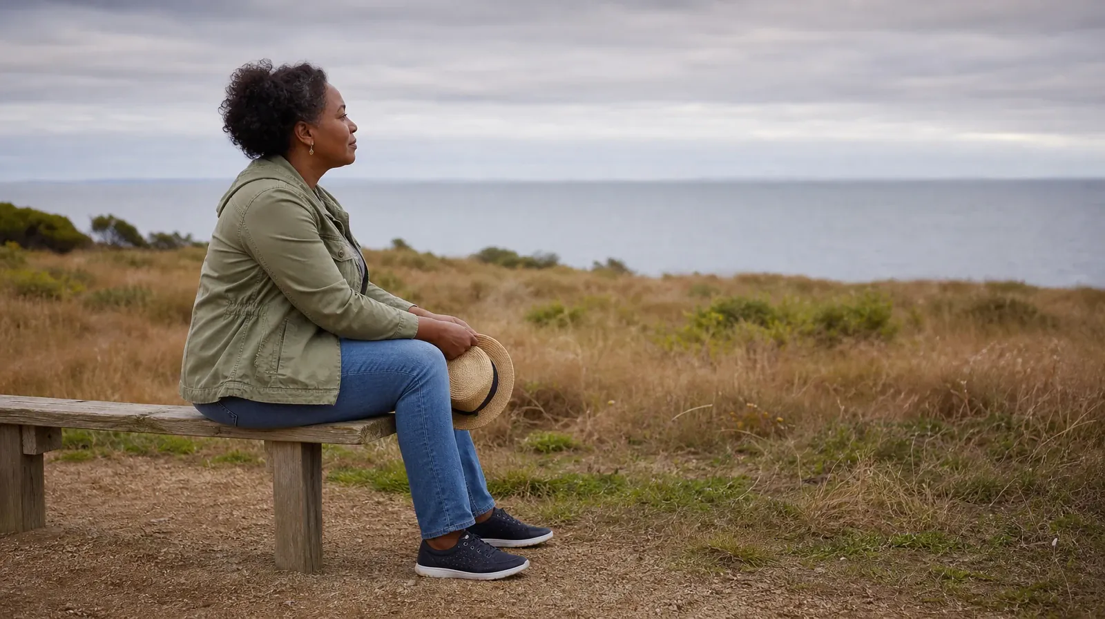 Using Previous Treatment Experience With Klonopin Use | Adult holding a sun hat sits alone on a plain bench overlooking… Adult holding a sun hat sits alone on a plain bench overlooking… · Using Previous Treatment Experience With Klonopin Use
