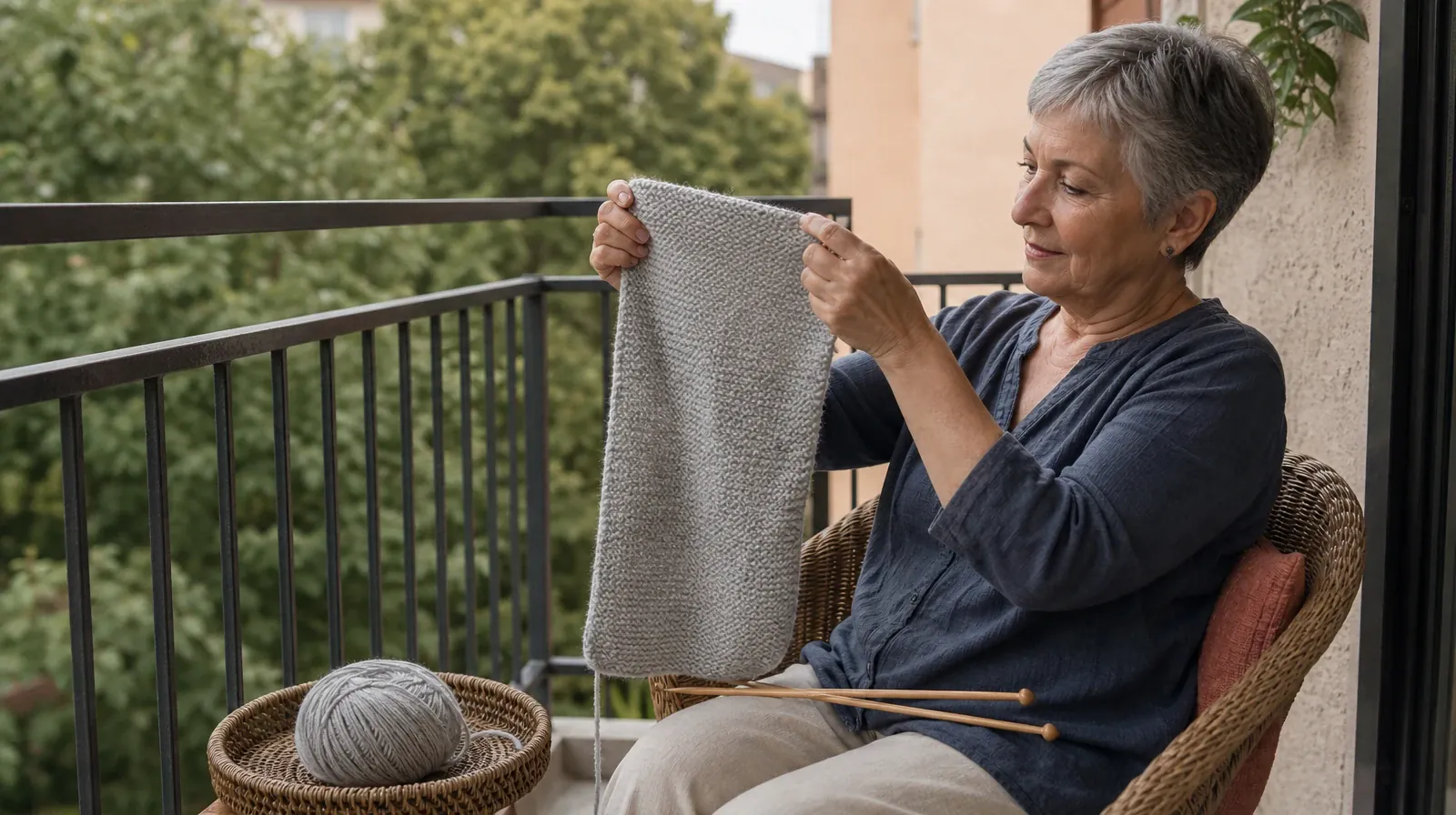 Sleep and Recovery After Klonopin Use in South Florida | Adult seated on a balcony inspects a partly knitted scarf with… Adult seated on a balcony inspects a partly knitted scarf with… · Sleep and Recovery After Klonopin Use in South Florida