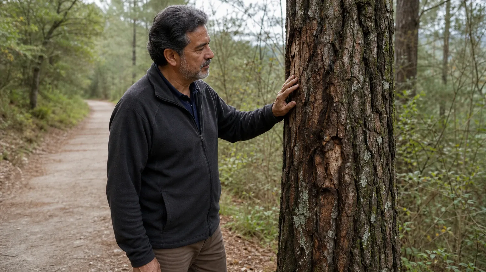 Supporting a Partner With Kratom Use in South Florida | Adult gently touches rough tree bark while looking closely at its… Adult gently touches rough tree bark while looking closely at its… · Supporting a Partner With Kratom Use in South Florida