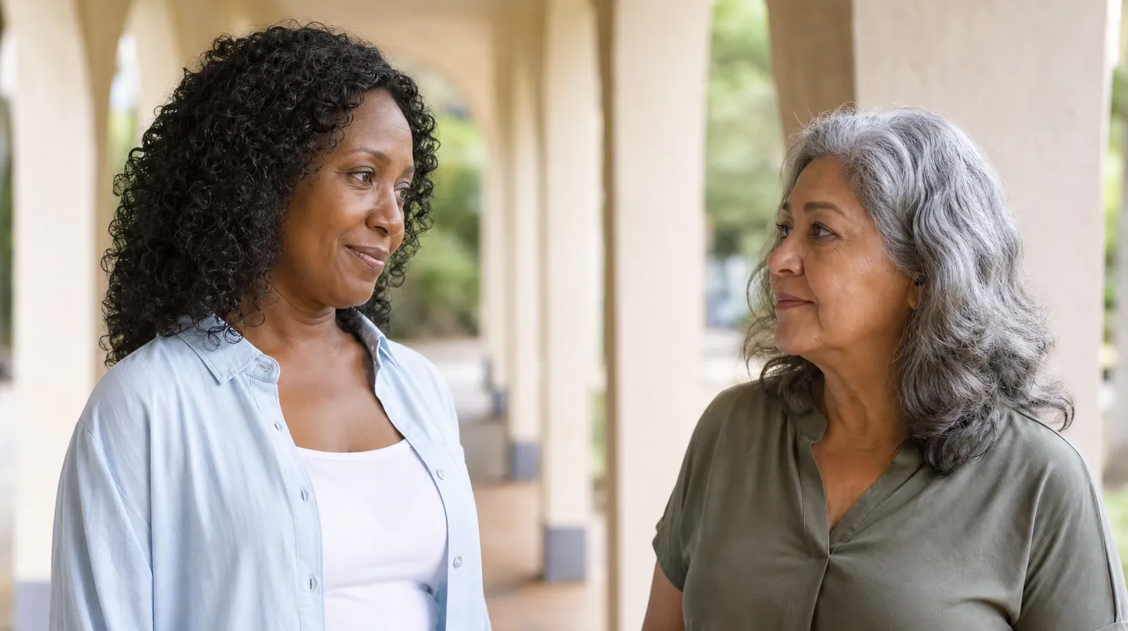 Two adults exchange a small smile and an attentive nod… · Pain and Treatment Questions About Kratom Use in South Florida