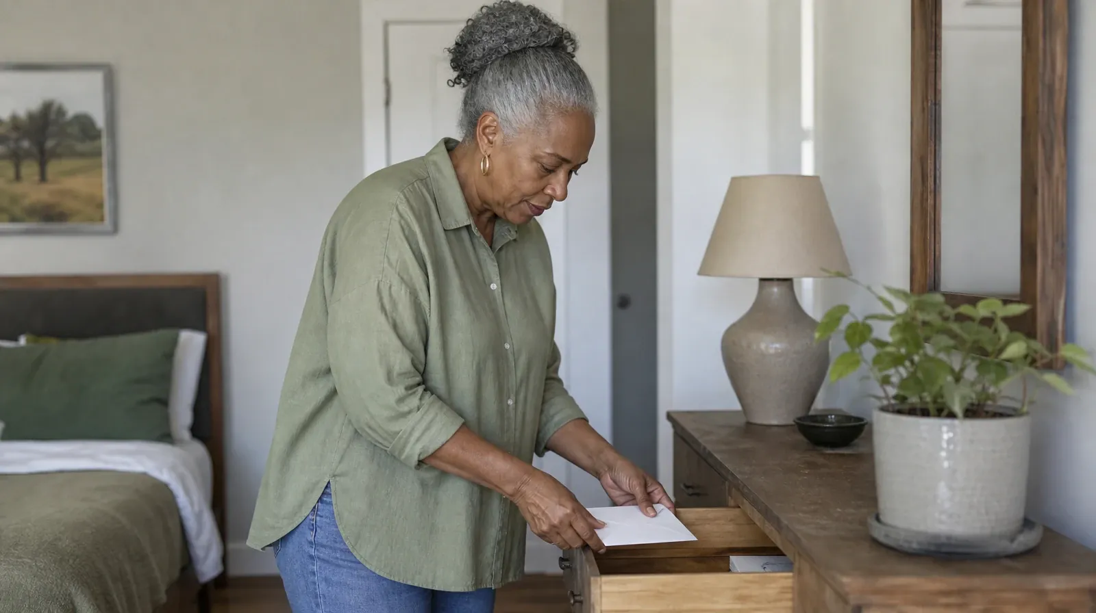 An adult places a plain sealed envelope in a drawer · Understanding a Treatment Plan for MDMA Use in South Florida