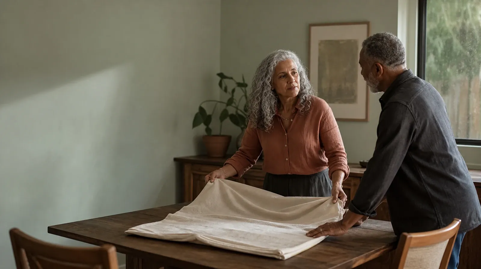 Medication Treatment Questions for Morphine Use in South Florida | Two adults fold a plain cloth together Two adults fold a plain cloth together · Medication Treatment Questions for Morphine Use in South Florida
