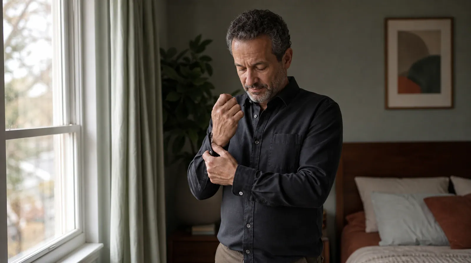 Overdose Response Preparation and Morphine Use in South Florida | An adult buttons a shirt cuff near a window An adult buttons a shirt cuff near a window · Overdose Response Preparation and Morphine Use in South Florida