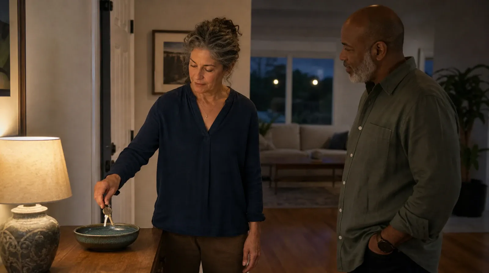 An adult places house keys into a small bowl · Making a Follow-Up Plan After Nitrous oxide Use in South Florida