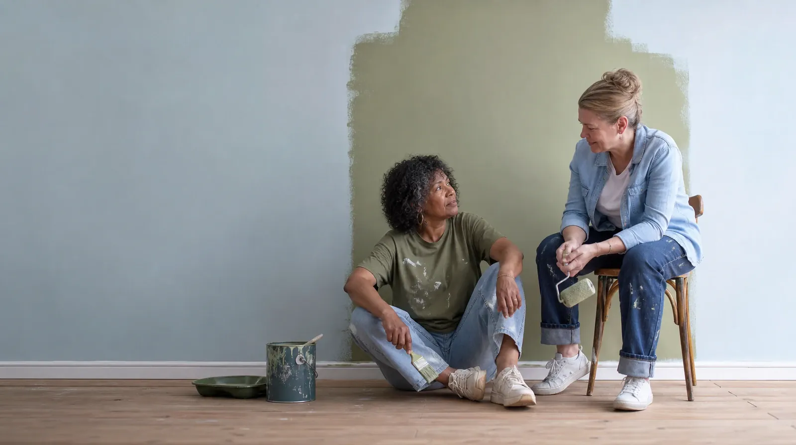 Helping an Adult Sibling With Opioid Use in South Florida | Two adults pause while painting a plain wall Two adults pause while painting a plain wall · Helping an Adult Sibling With Opioid Use in South Florida