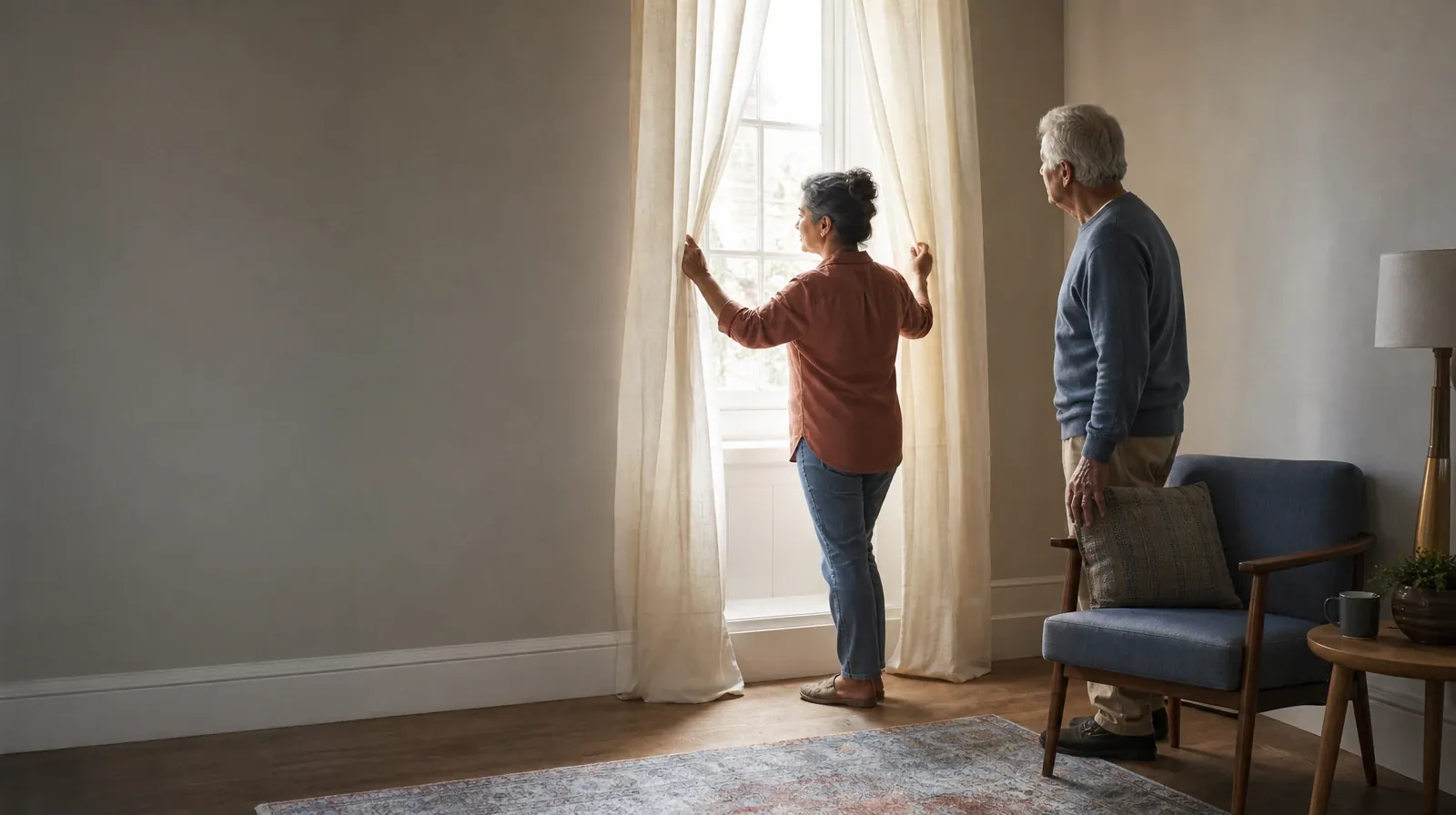Opioid Treatment Consent and Privacy in South Florida | An adult opens curtains while another waits nearby An adult opens curtains while another waits nearby · Opioid Treatment Consent and Privacy in South Florida