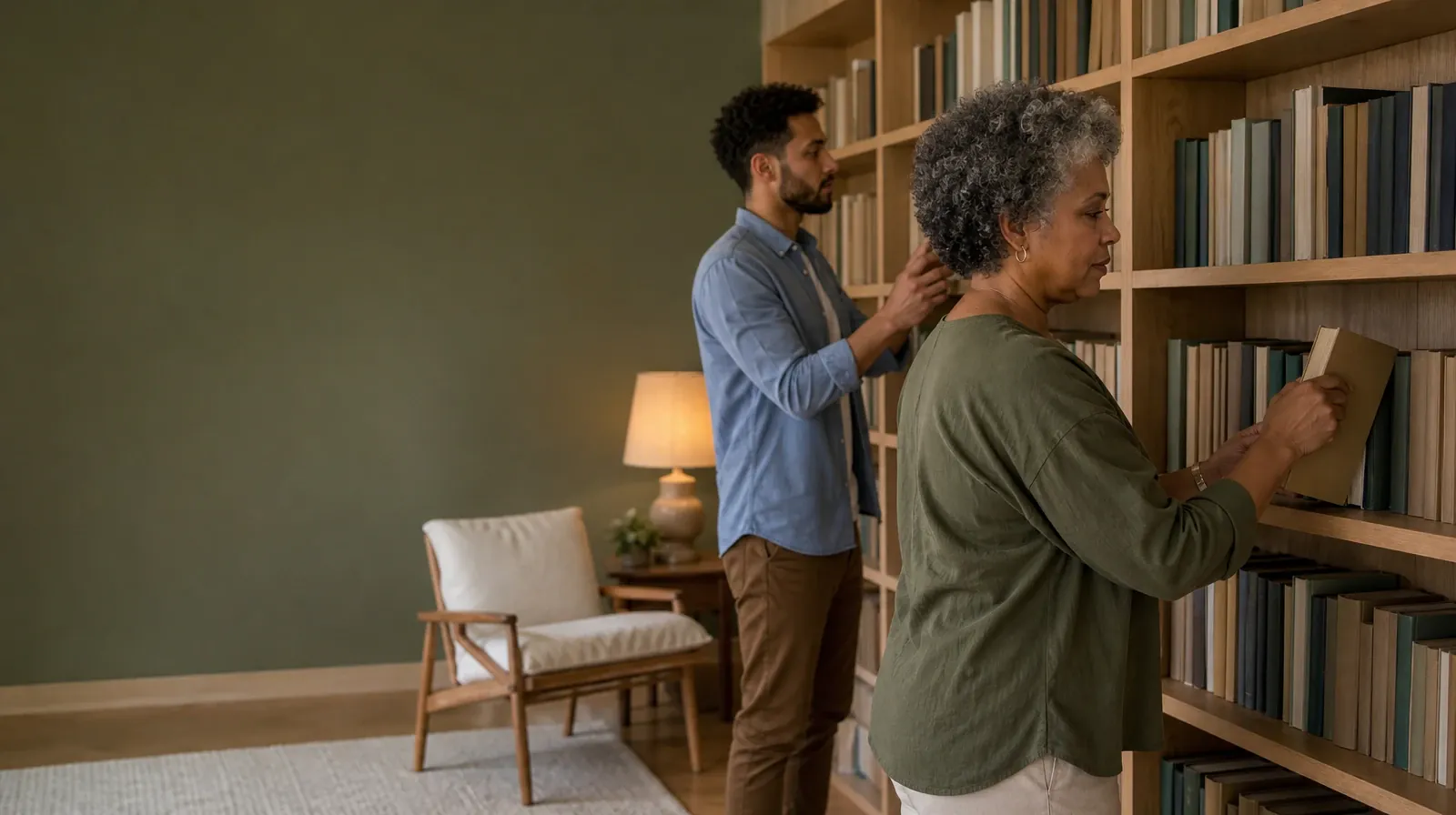 Opioid Treatment Cost Questions in South Florida | Two adults sort plain books on a home bookcase Two adults sort plain books on a home bookcase · Opioid Treatment Cost Questions in South Florida