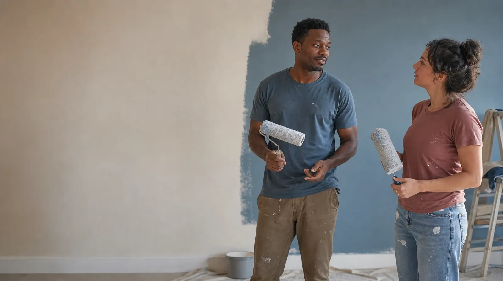 Treatment Consent and Privacy With Oxycodone Use in South Florida | Two adults pause while painting a plain wall Two adults pause while painting a plain wall · Treatment Consent and Privacy With Oxycodone Use in South Florida
