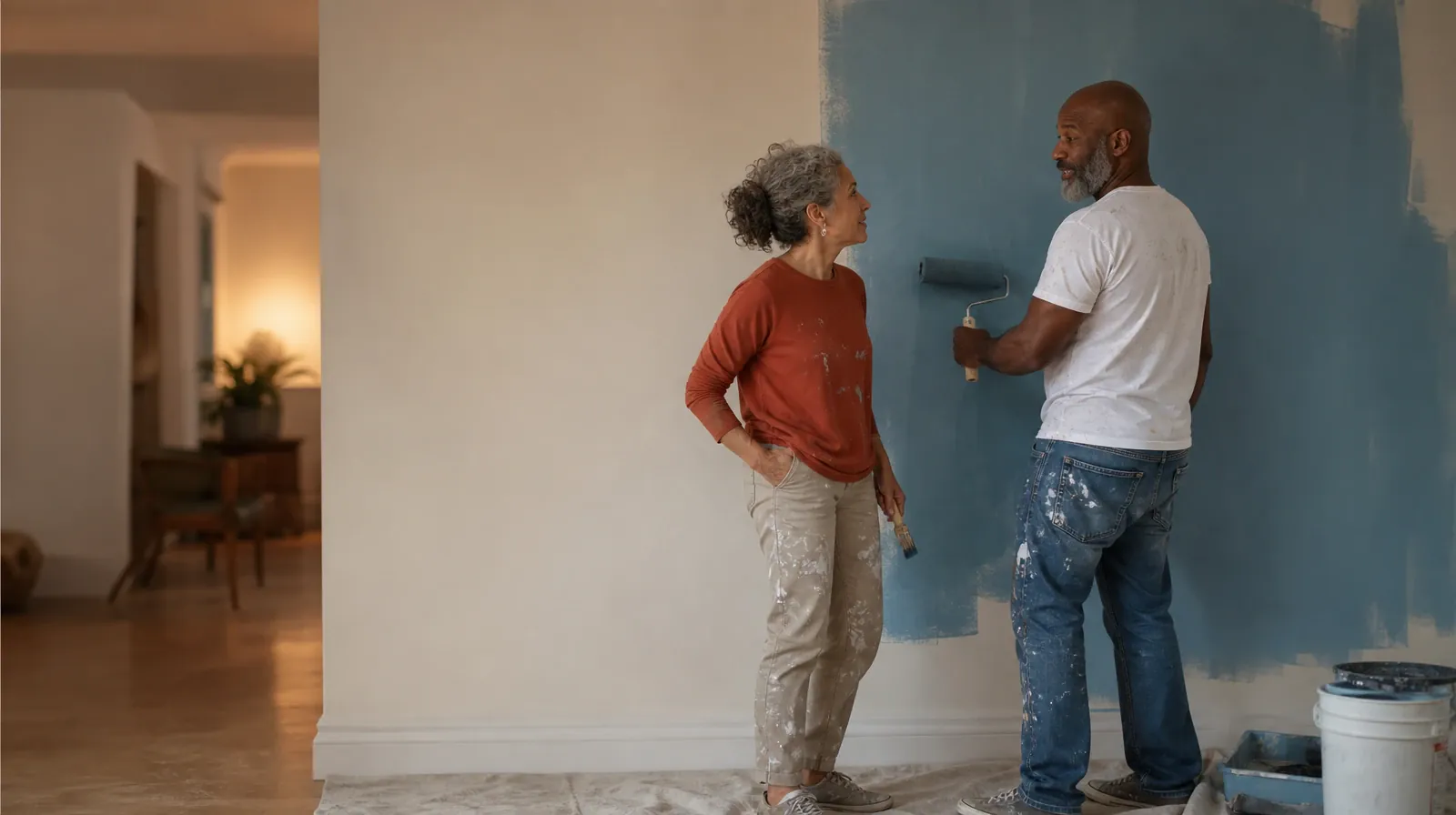 Helping an Adult Sibling With Percocet Use in South Florida | Two adults pause while painting a plain wall Two adults pause while painting a plain wall · Helping an Adult Sibling With Percocet Use in South Florida