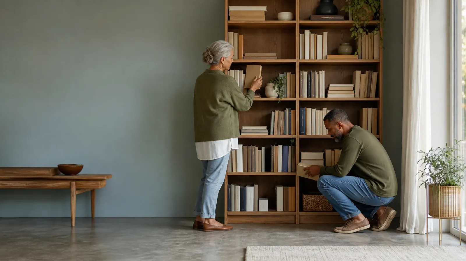 Preparing for Appointments About Percocet Use in South Florida | Two adults sort plain books on a home bookcase Two adults sort plain books on a home bookcase · Preparing for Appointments About Percocet Use in South Florida