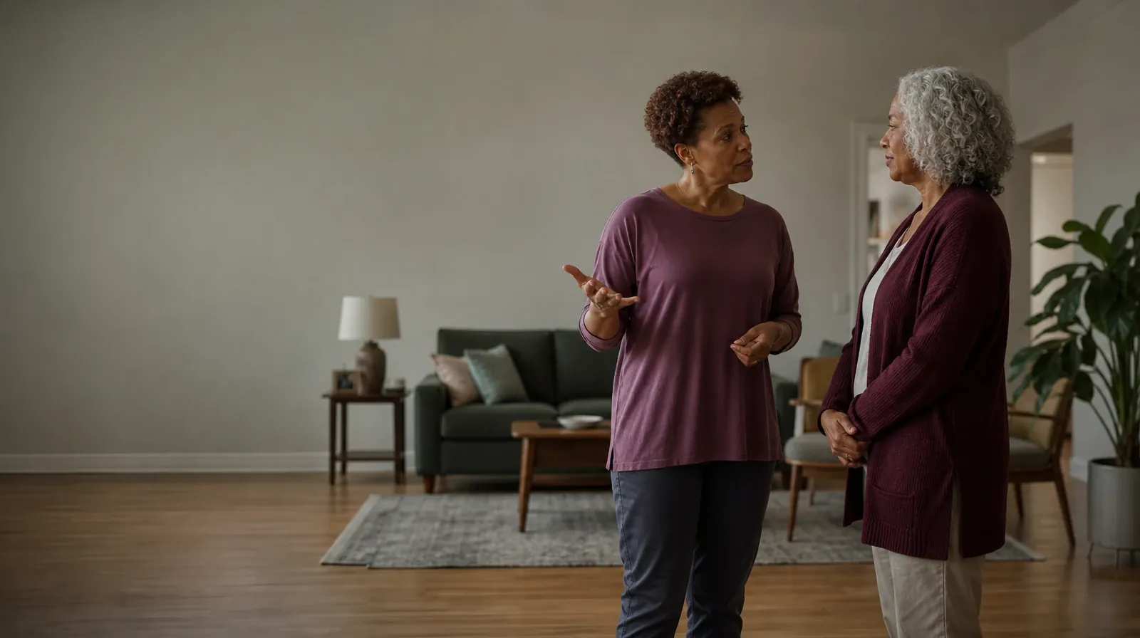 Building Support Around Recovery From Prescription Drug Use | Two adults share a careful conversation at home Two adults share a careful conversation at home · Building Support Around Recovery From Prescription Drug Use