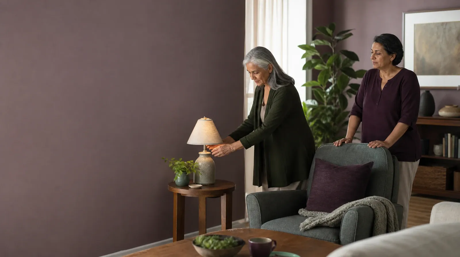 Assessment for Prescription Opioids Use | An adult adjusts a lamp while another waits nearby An adult adjusts a lamp while another waits nearby · Assessment for Prescription Opioids Use