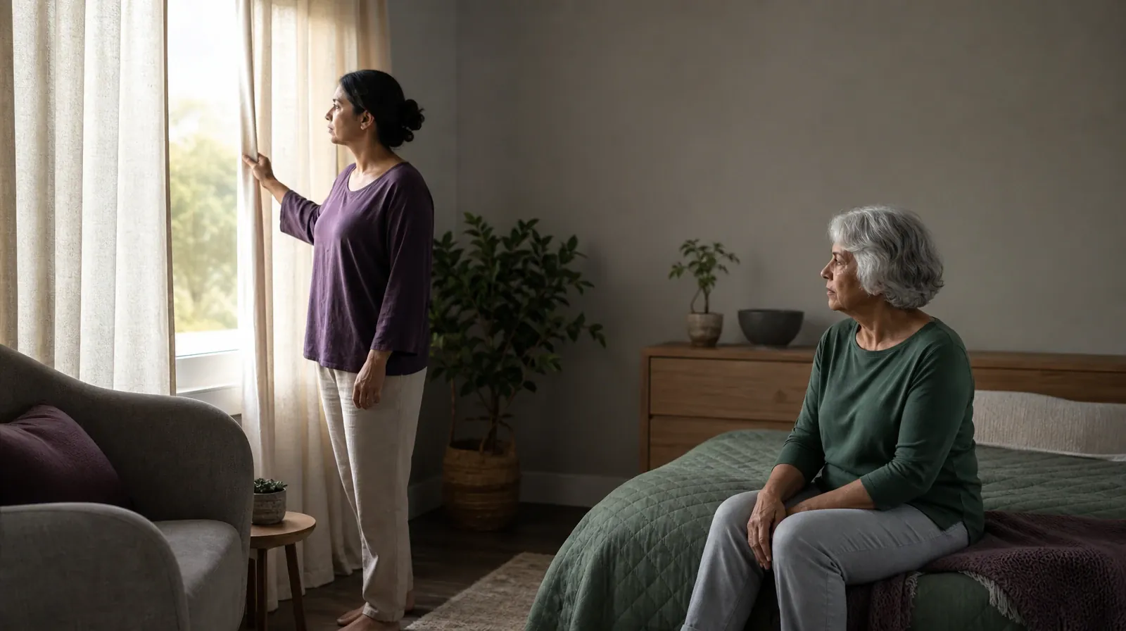 An adult opens a plain curtain in morning light · Prescription Opioid Treatment Plans