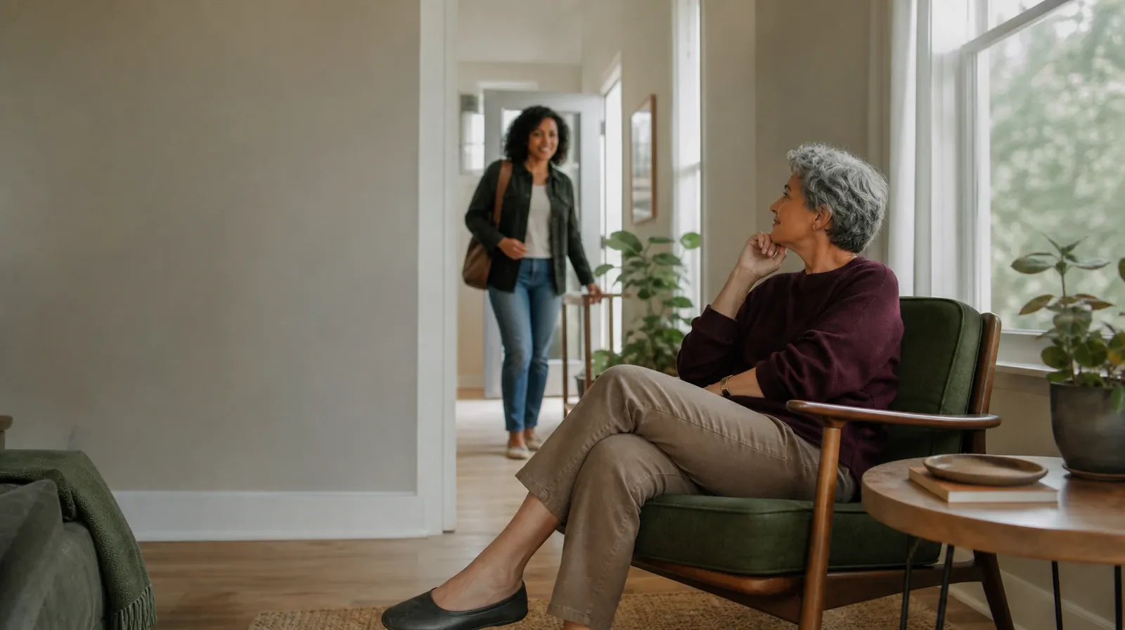 One adult sits near a window as another enters · Crash and Medical Assessment After Prescription stimulants Use