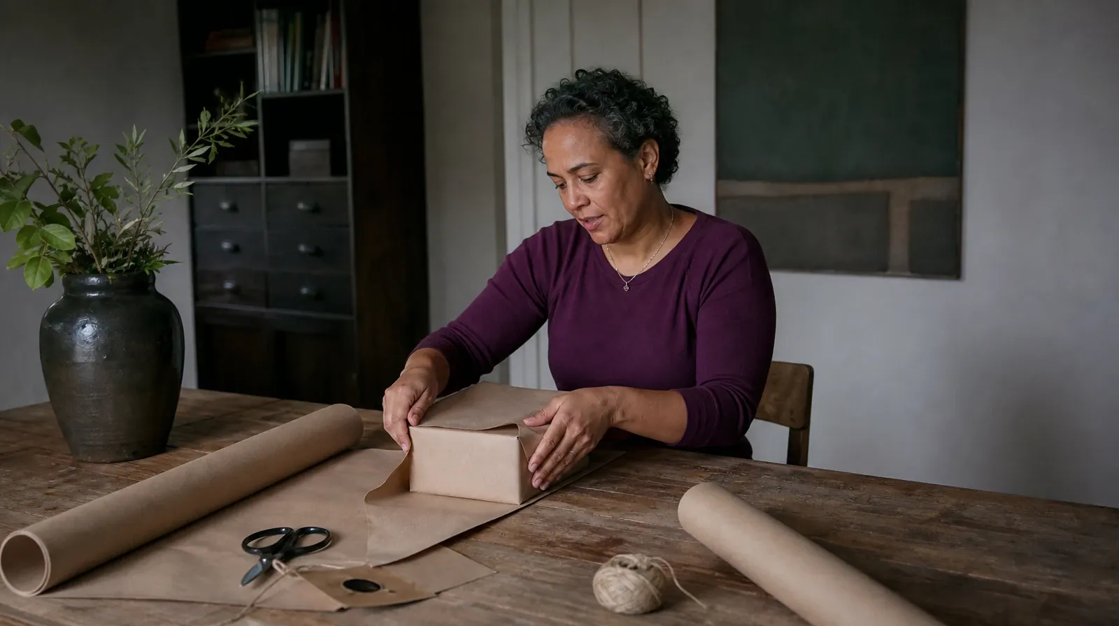 An adult wraps a small box in plain brown paper · Residential Care Questions About Prescription stimulants Use