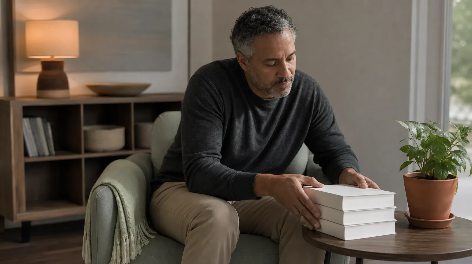 Helping an Adult Sibling With Restoril Use in South Florida | An adult stacks three plain books on a table An adult stacks three plain books on a table · Helping an Adult Sibling With Restoril Use in South Florida