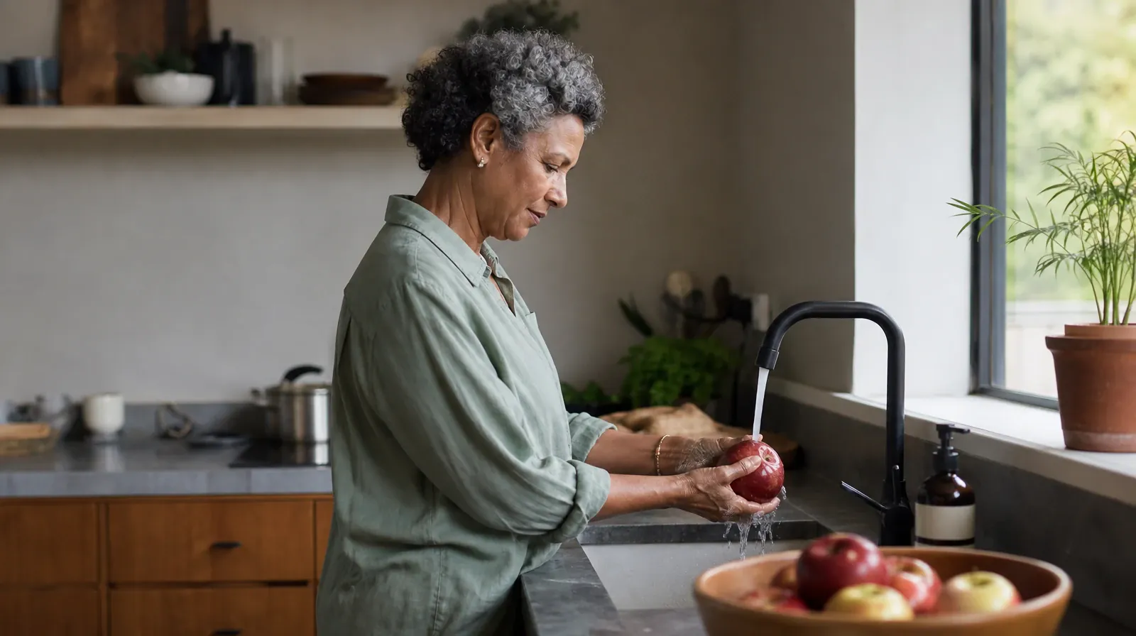 Prescription Dependence Questions About Restoril Use | An adult rinses an apple at a kitchen sink An adult rinses an apple at a kitchen sink · Prescription Dependence Questions About Restoril Use
