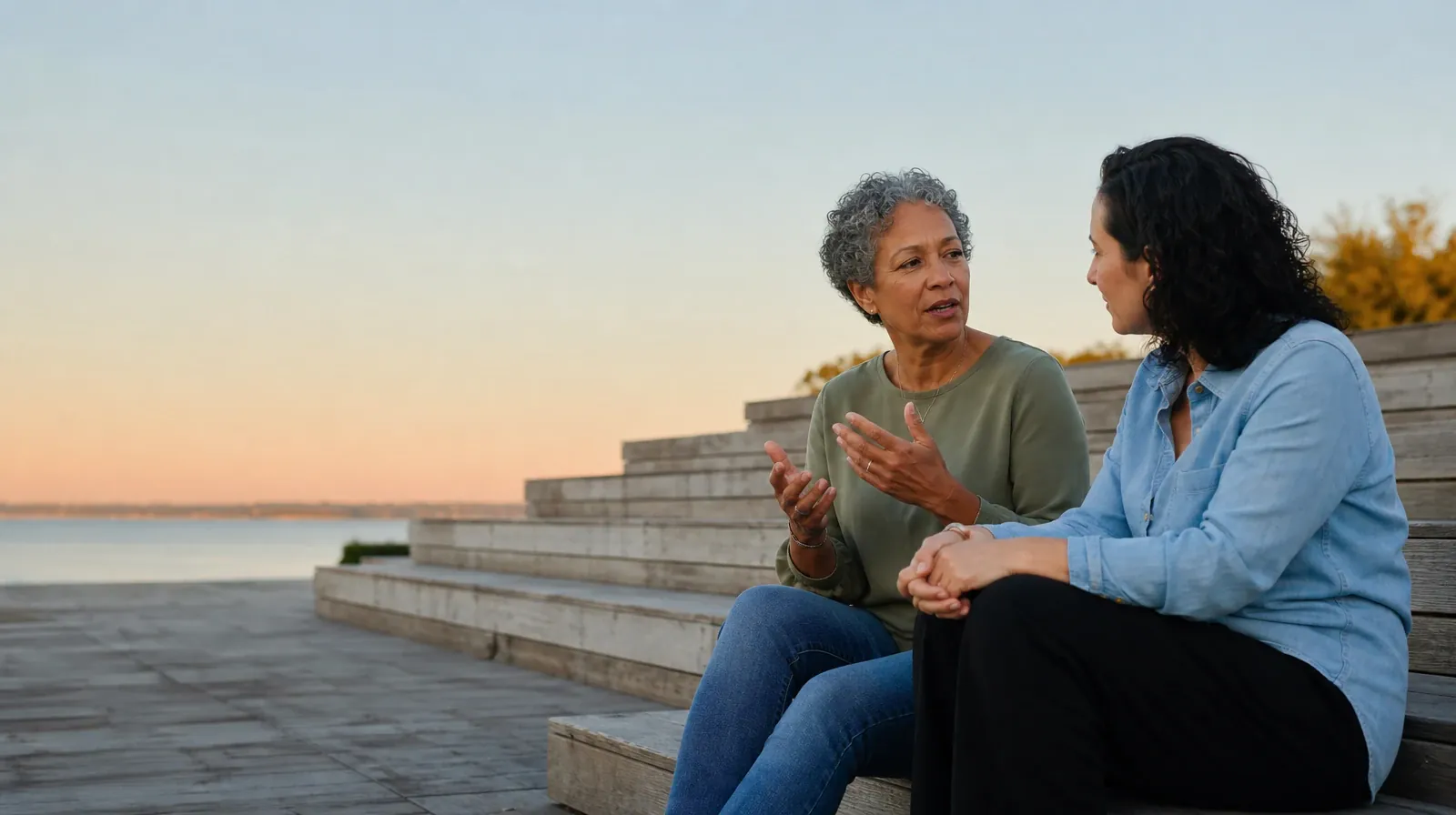 Sleep After Synthetic Cannabinoids Use | Two adults talk while seated on broad steps Two adults talk while seated on broad steps · Sleep After Synthetic Cannabinoids Use