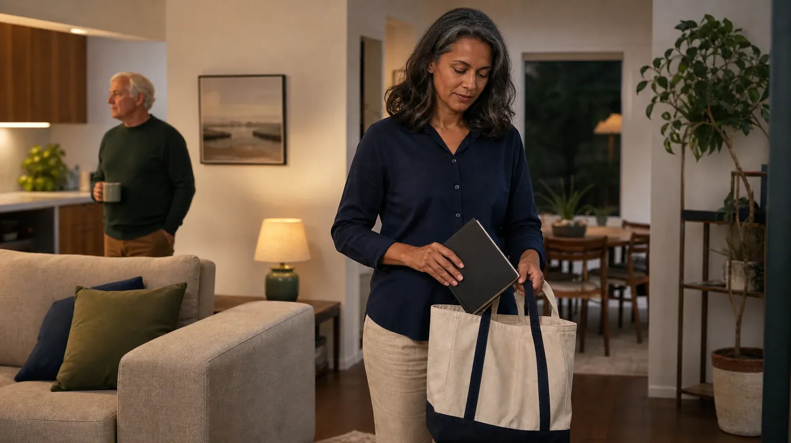 An adult places a closed journal in a fabric tote · Sleep and Appetite Questions About Synthetic cathinones Use
