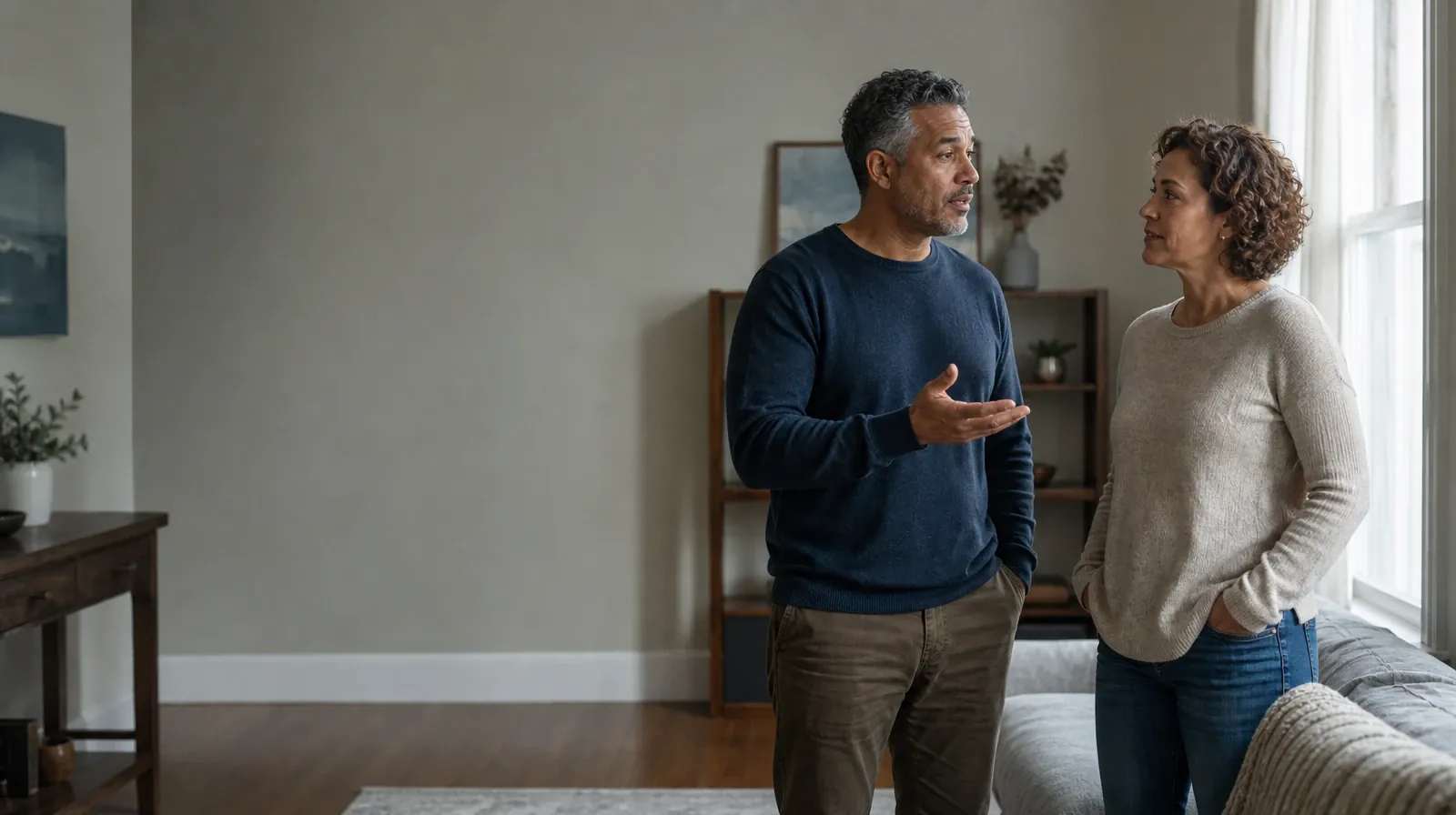 Two adults share a careful conversation at home · When Other Substances Are Used With Vicodin Use in South Florida