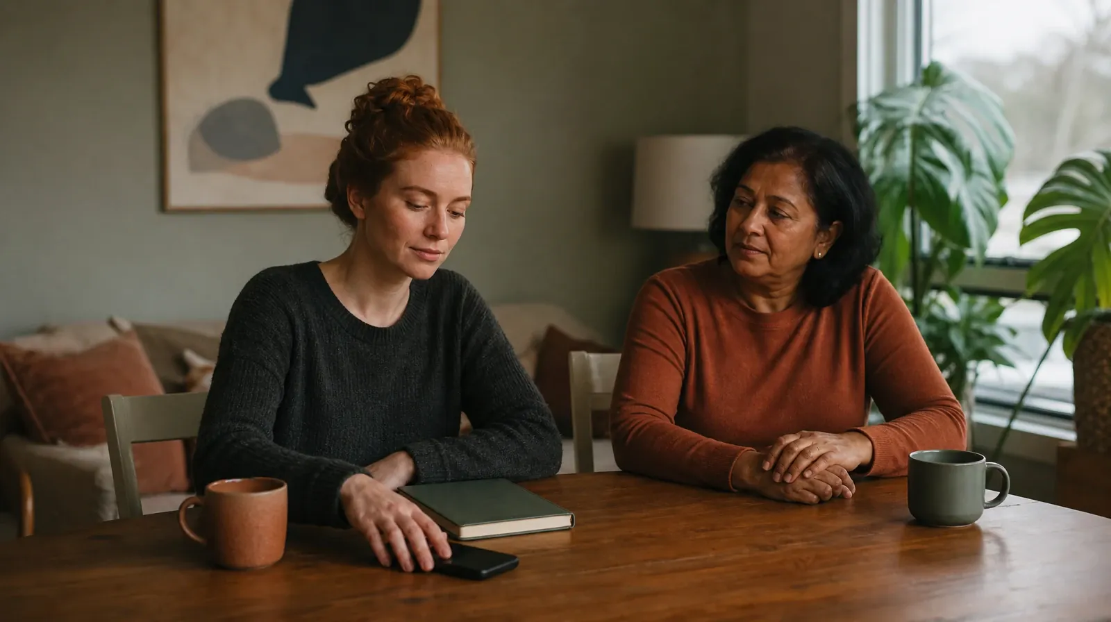 An adult places a phone face down beside a closed notebook · What to Tell a Clinician About Vyvanse Use in South Florida