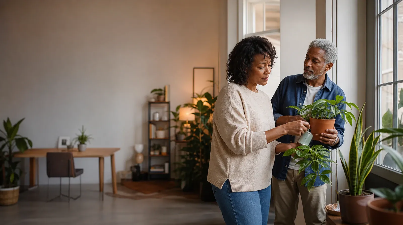 Questions About Behavioral Couples Therapy | Two adults tend houseplants and talk Two adults tend houseplants and talk · Questions About Behavioral Couples Therapy