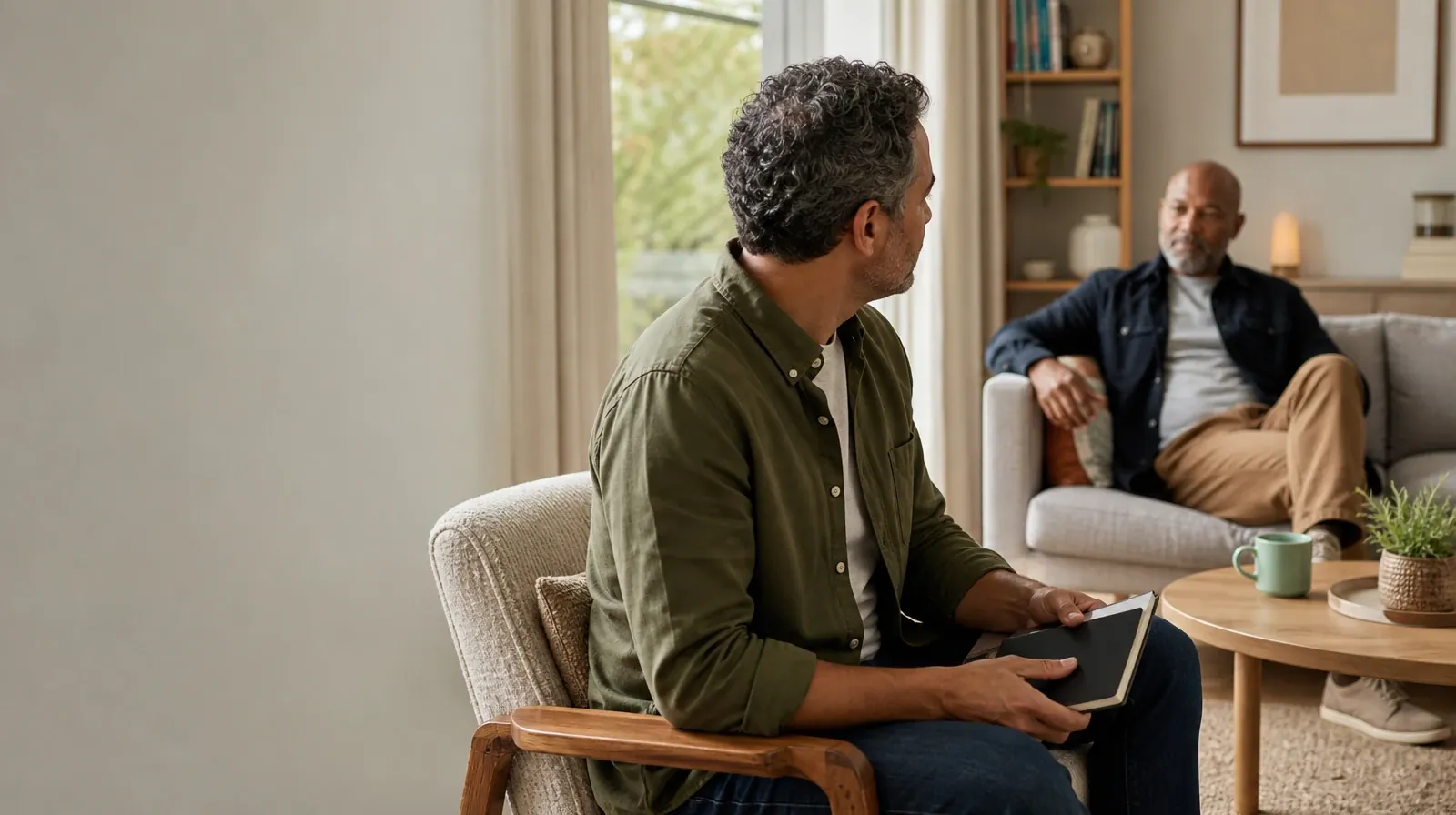 Individual and Group Formats for Family support in South Florida | An adult closes a notebook before a conversation An adult closes a notebook before a conversation · Individual and Group Formats for Family support in South Florida