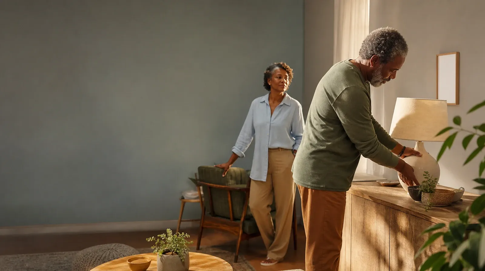 Preferences and Accessibility in Family support in South Florida | An adult adjusts a lamp while another waits nearby An adult adjusts a lamp while another waits nearby · Preferences and Accessibility in Family support in South Florida