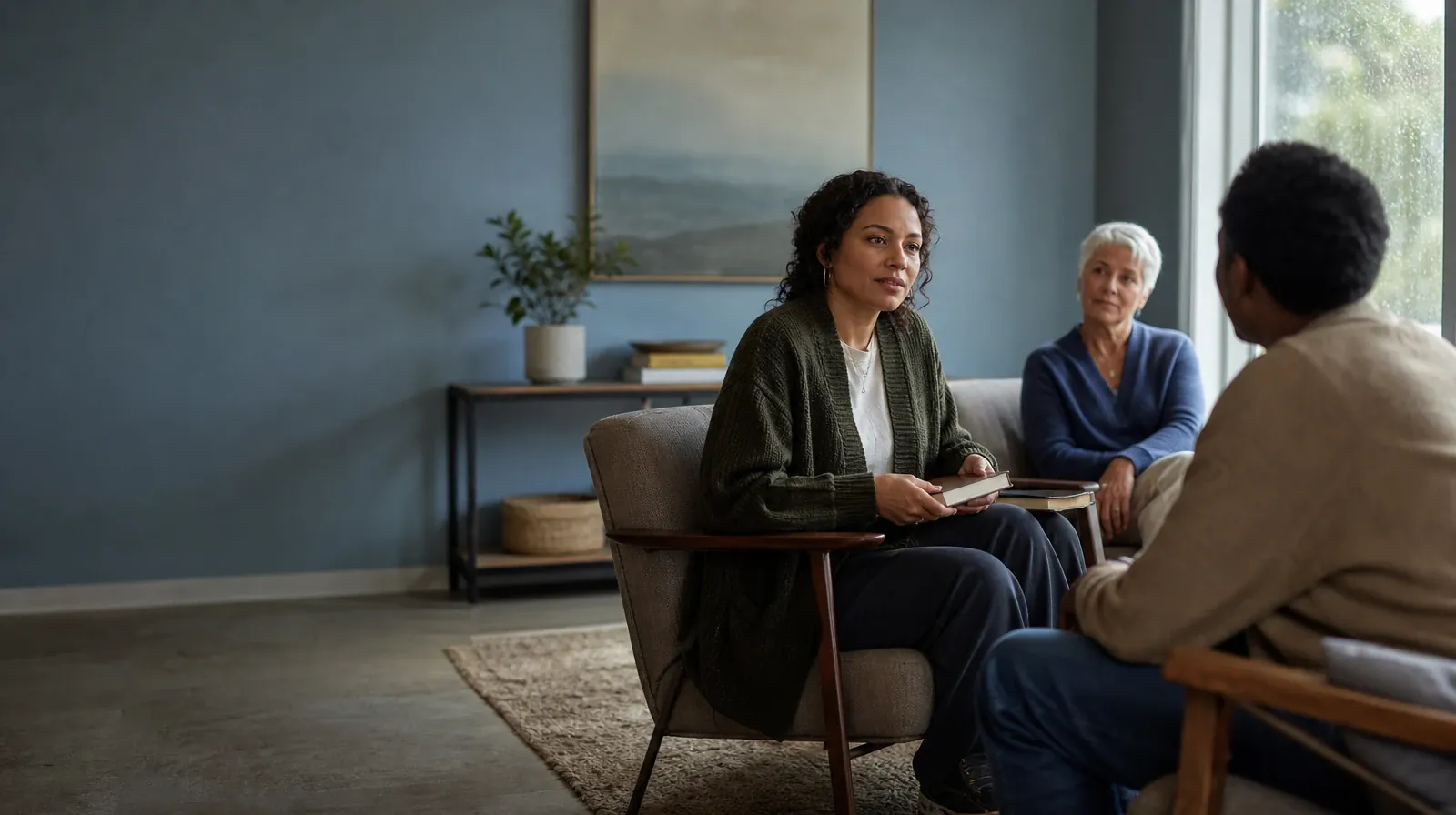 Family Involvement and Group Therapy in South Florida | An adult closes a notebook before a conversation An adult closes a notebook before a conversation · Family Involvement and Group Therapy in South Florida
