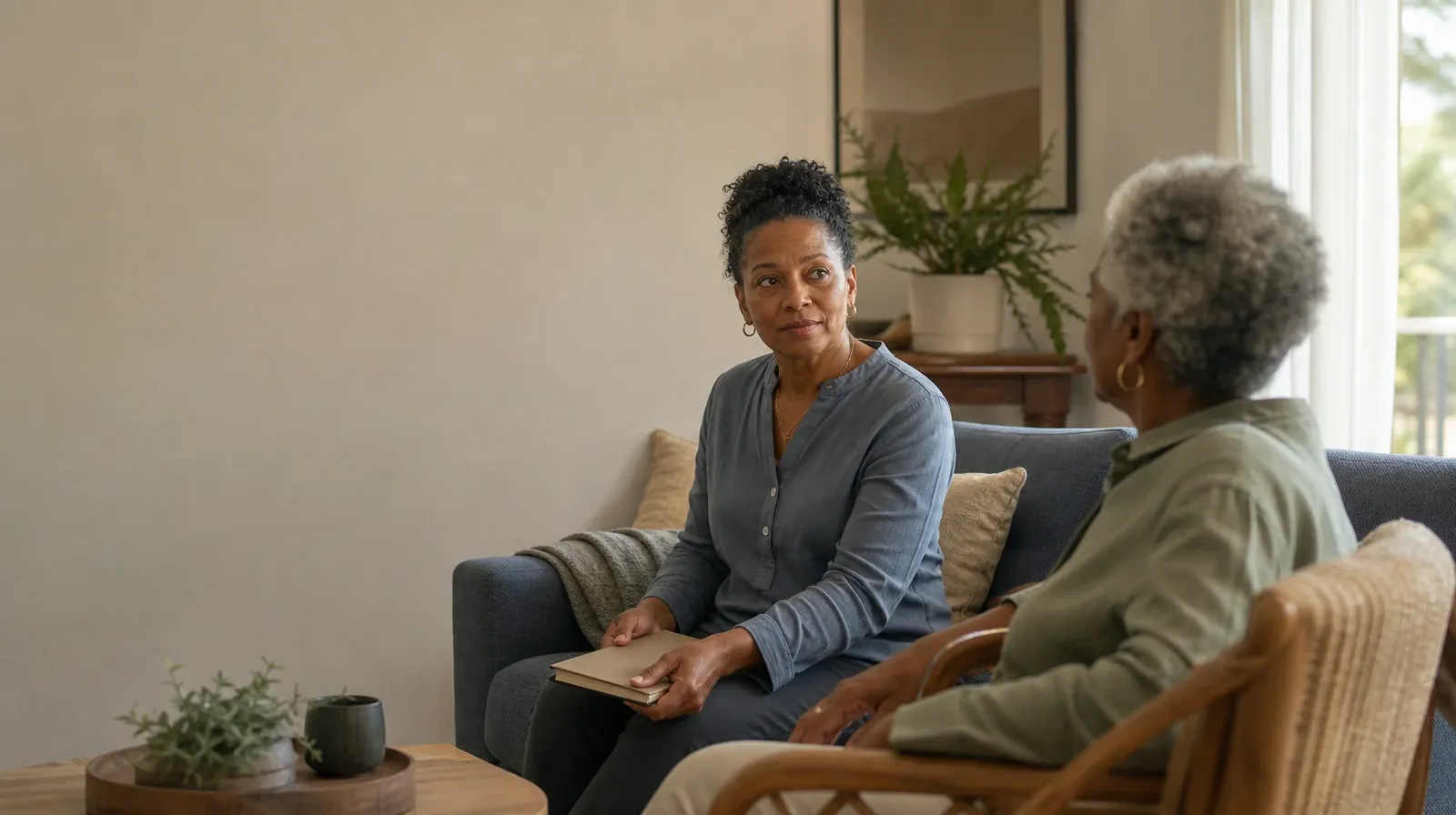 Previous Experience With Group therapy in South Florida | An adult closes a notebook before a conversation An adult closes a notebook before a conversation · Previous Experience With Group therapy in South Florida