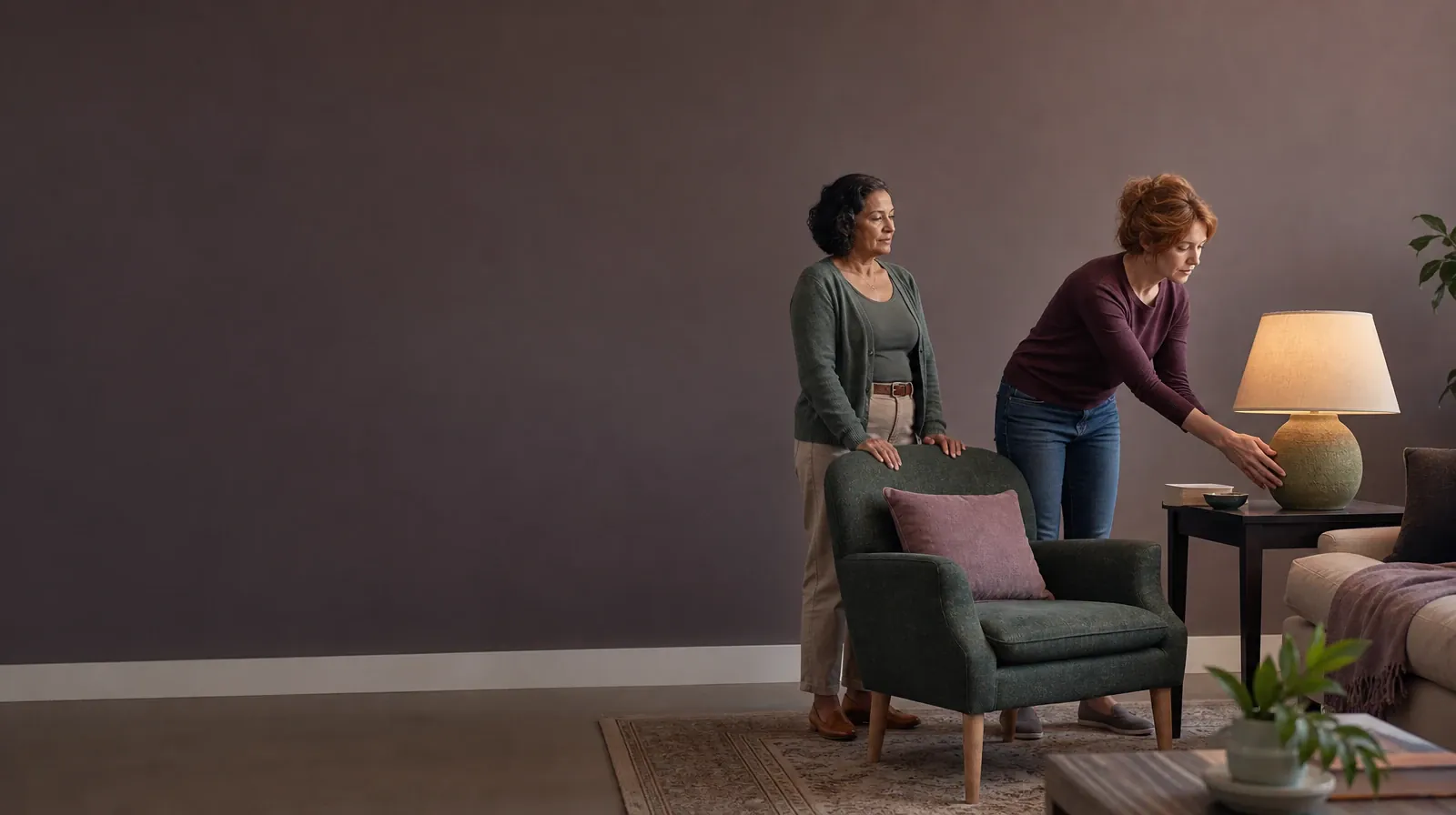 An adult adjusts a lamp while another waits nearby · Questions to Ask About Motivational Enhancement Therapy