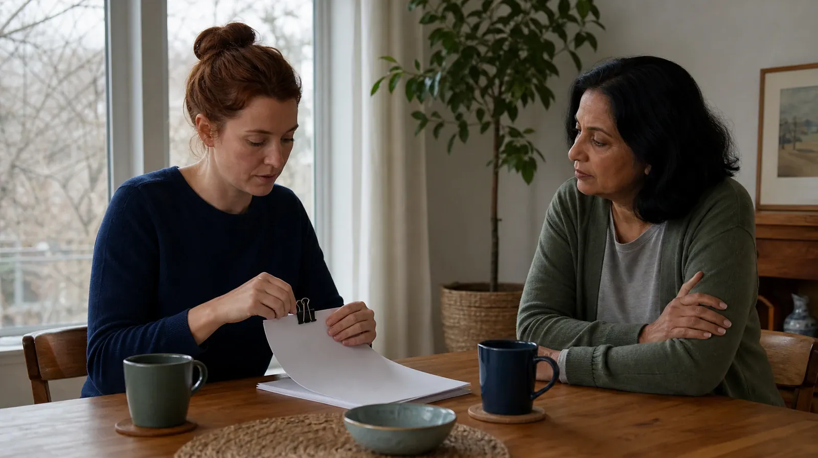 An adult clips together a small stack of blank paper · Qualified Practitioner Questions About Music therapy