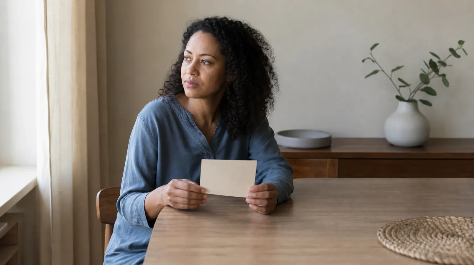 An adult holds a small blank card above a table · What to Expect From Nutrition support in South Florida