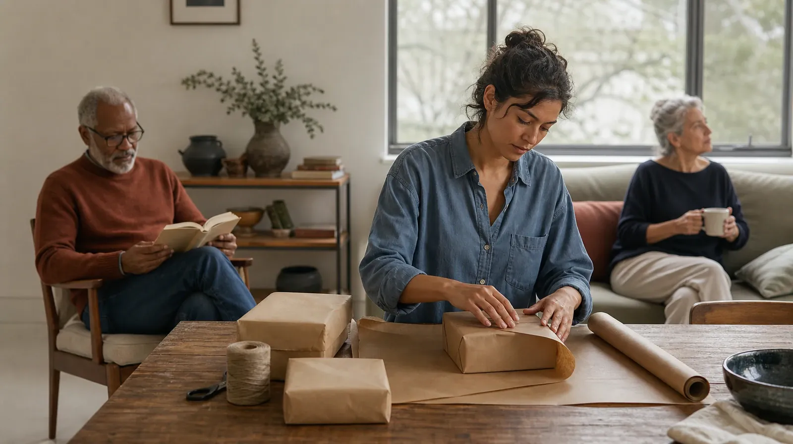 Family Involvement and Sleep and recovery in South Florida | An adult wraps a small box in plain brown paper An adult wraps a small box in plain brown paper · Family Involvement and Sleep and recovery in South Florida