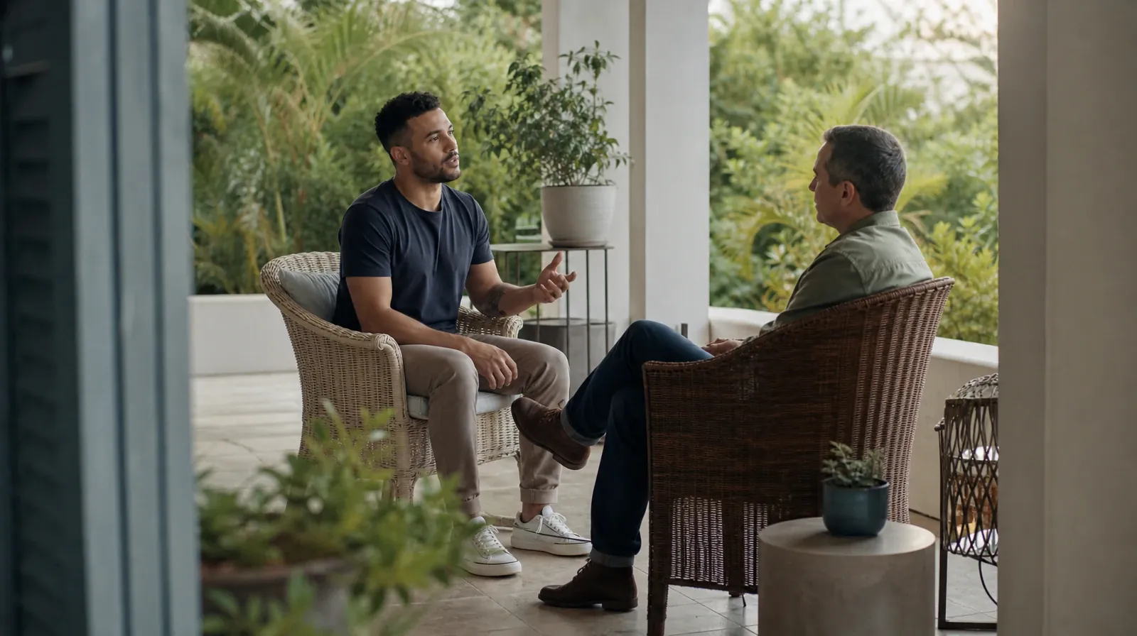 Adults listening to one another in an ordinary setting · Prior Care Experiences, Faith, and Recovery
