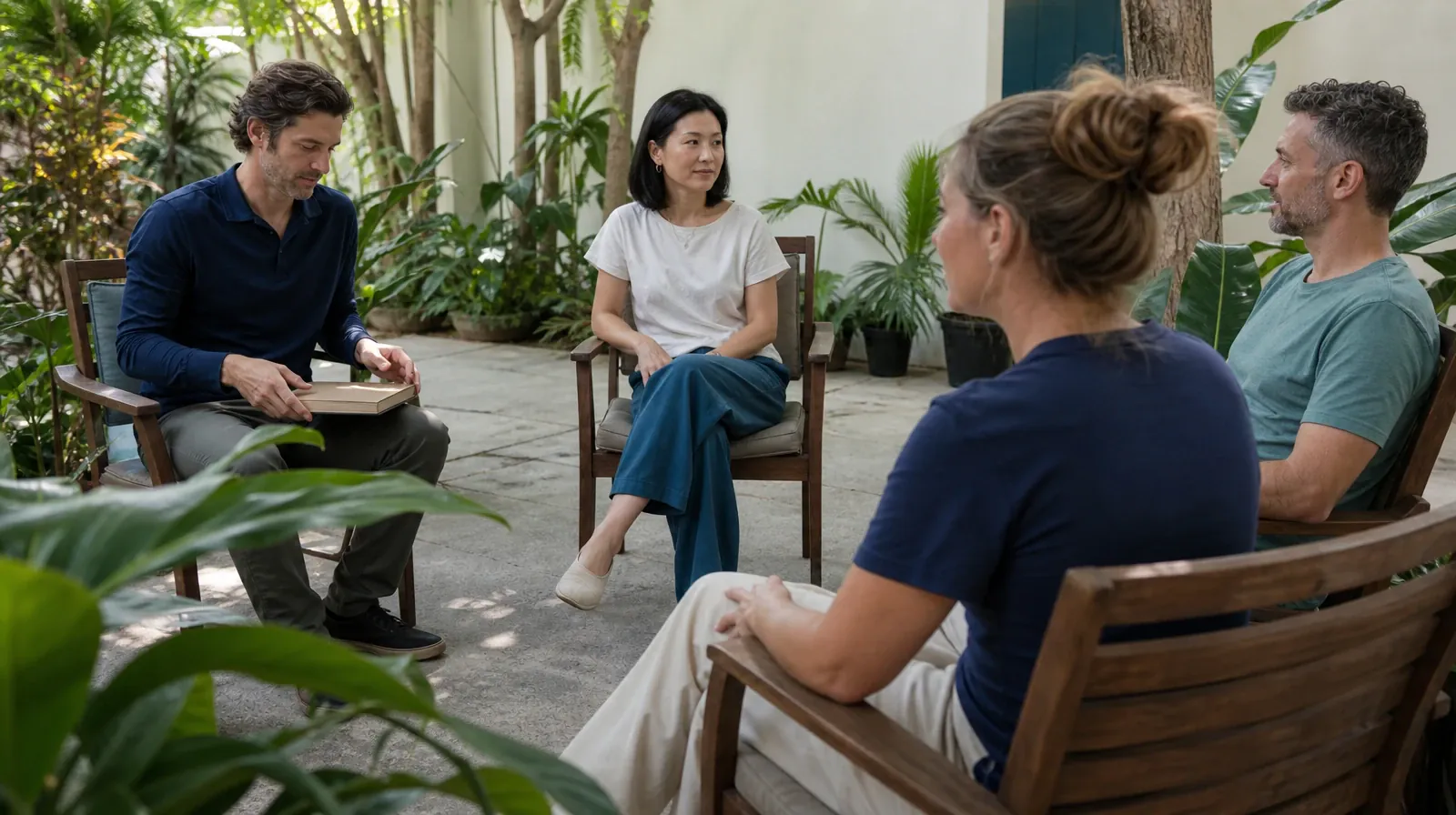 Adults listening to one another in an ordinary setting · First Treatment Conversation for Haitian Creole Adults
