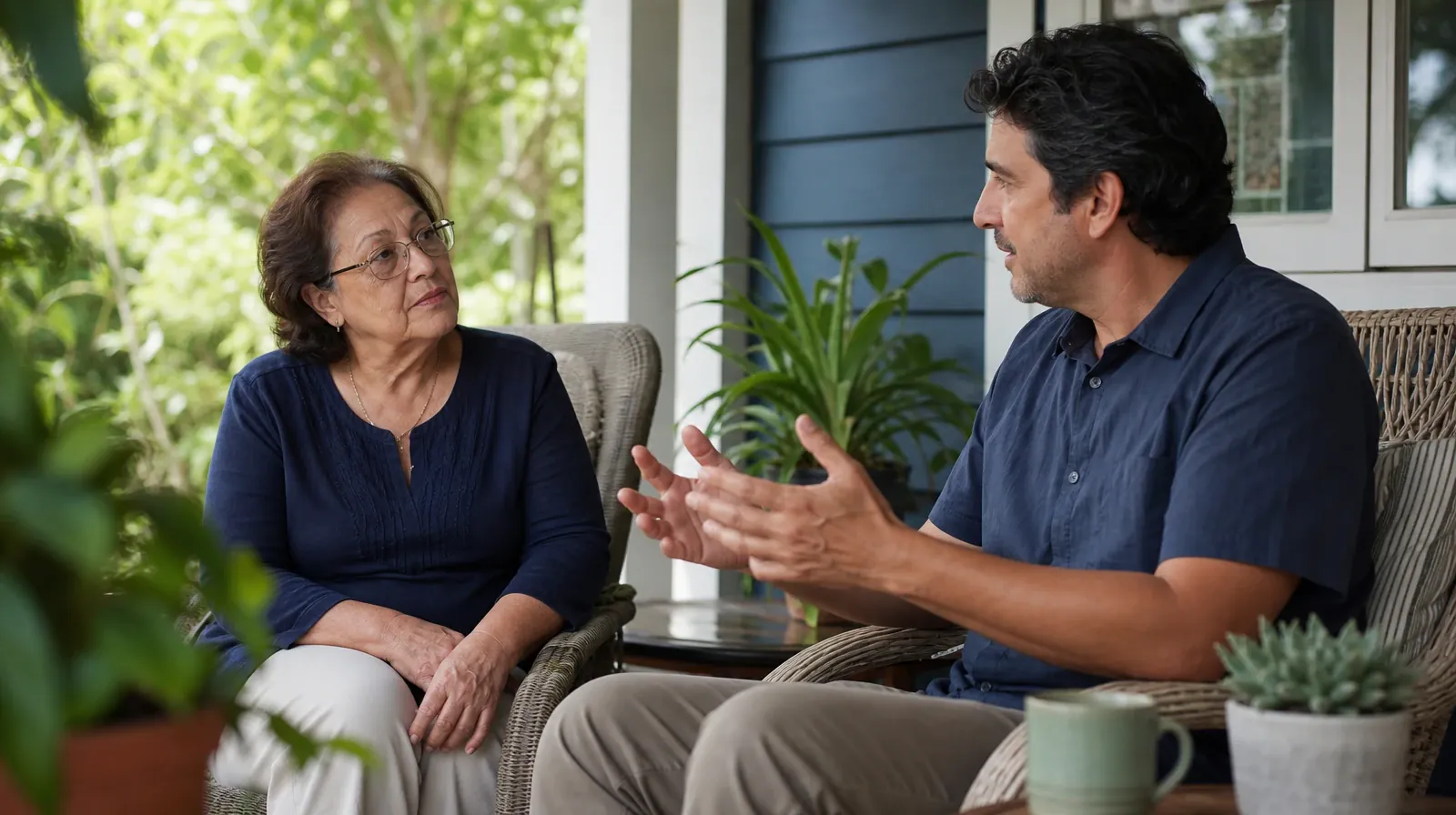 Adults sharing an ordinary supportive moment · Addiction Treatment Questions for Haitian Creole Adults