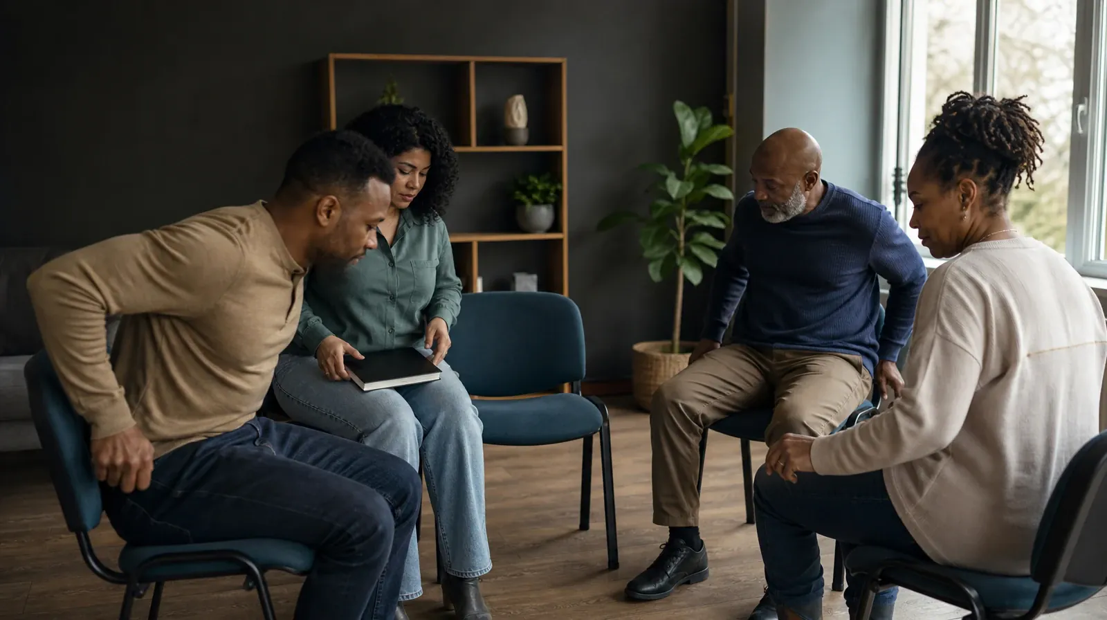 First Treatment Conversation for Hospitality Workers | Adults listening to one another in an ordinary setting Adults listening to one another in an ordinary setting · First Treatment Conversation for Hospitality Workers
