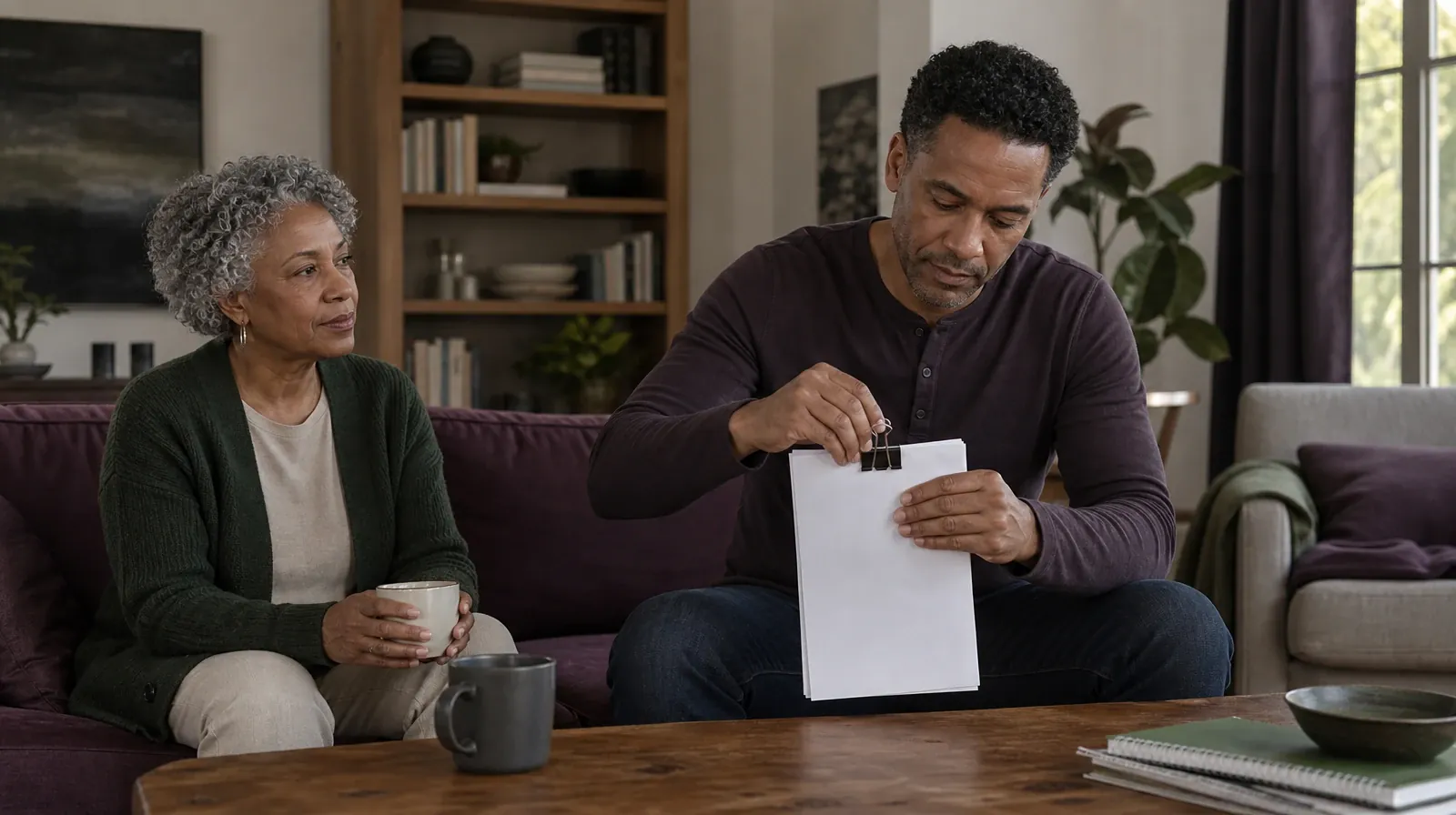 An adult clips together a small stack of blank paper · Boundaries and Support for LGBTQ+ adults in South Florida