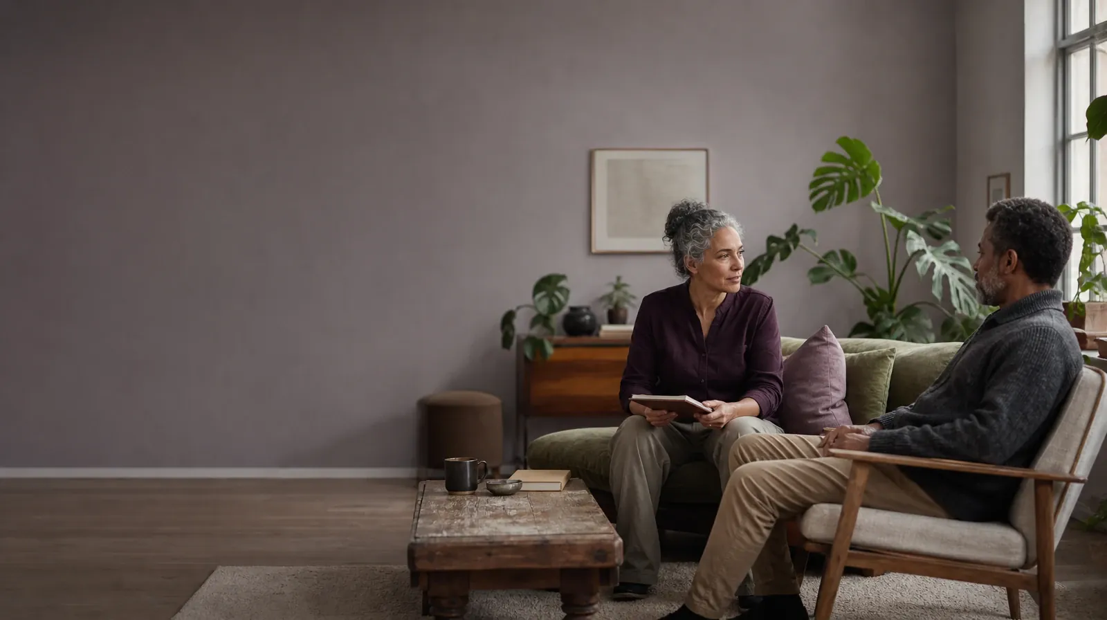 Prior Care Experiences for Spanish-speaking Adults | An adult closes a notebook before a conversation An adult closes a notebook before a conversation · Prior Care Experiences for Spanish-speaking Adults