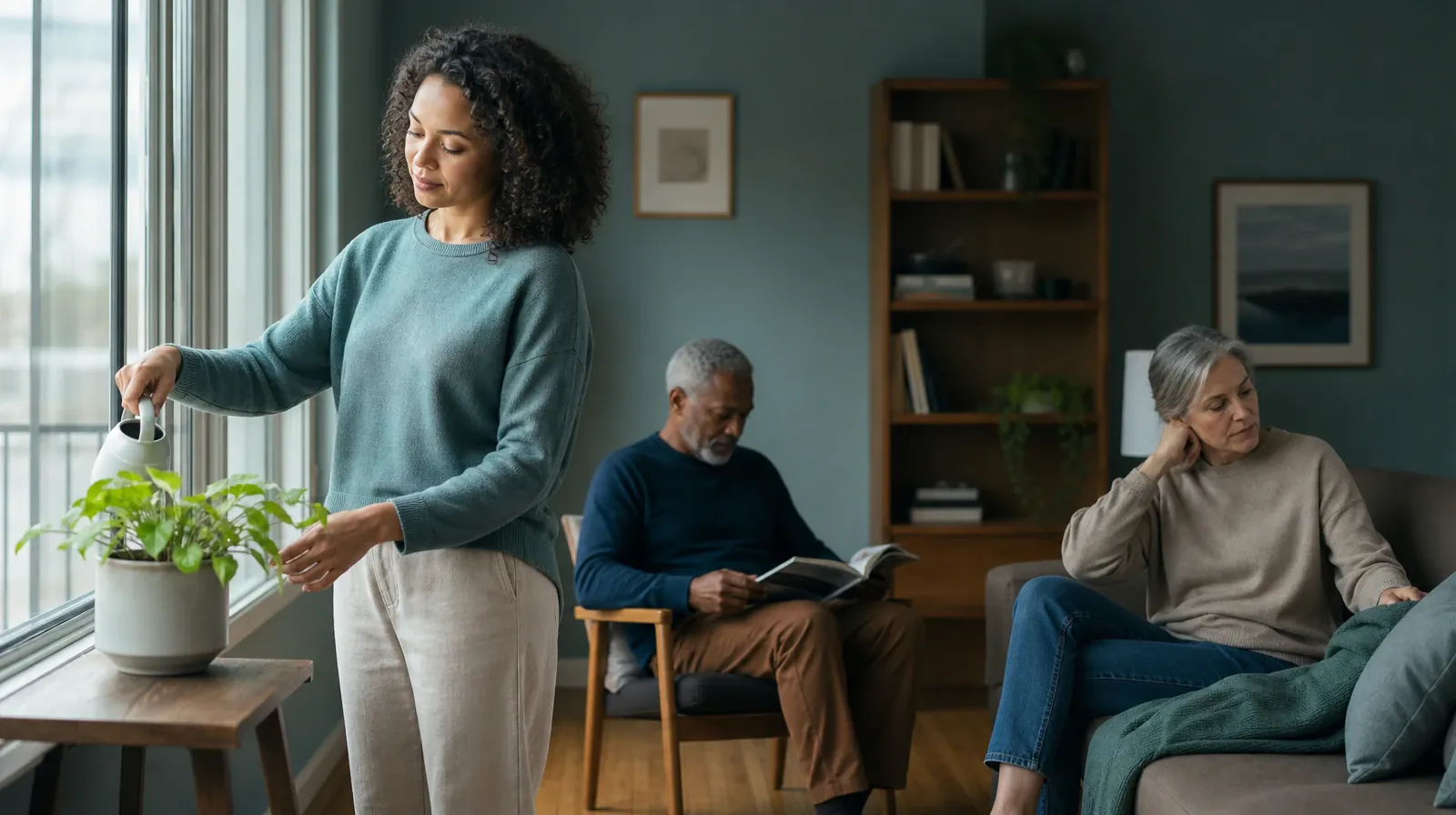 Family Involvement for Veterans in South Florida | An adult waters a small houseplant by a window An adult waters a small houseplant by a window · Family Involvement for Veterans in South Florida
