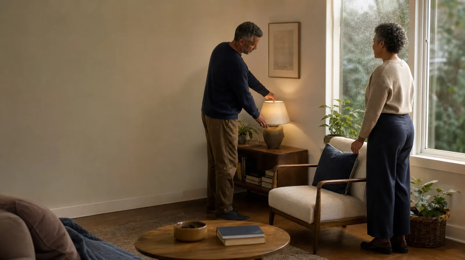 Questions About Privacy for Veterans in South Florida | An adult adjusts a lamp while another waits nearby An adult adjusts a lamp while another waits nearby · Questions About Privacy for Veterans in South Florida